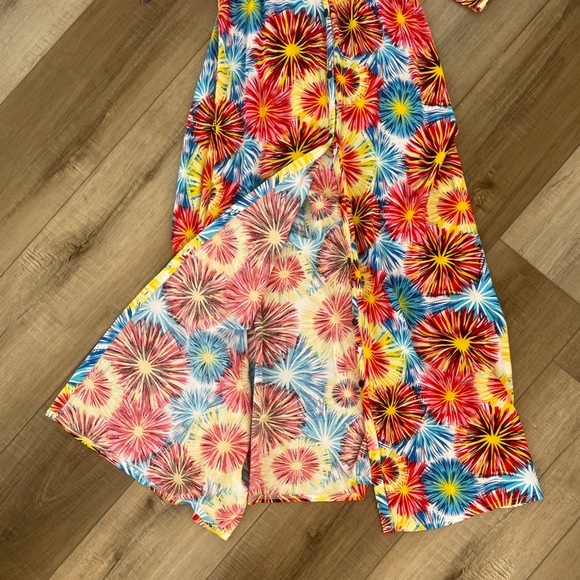 Nasty Gal Colorful Maxi Dress / Kimono Duster - Long sleeve Button front | Small - Picture 9 of 12